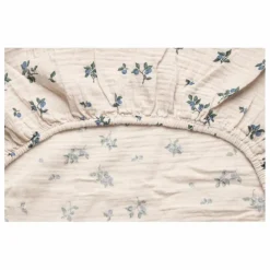 Drap-housse Blueberry en mousseline de coton | Ivoire