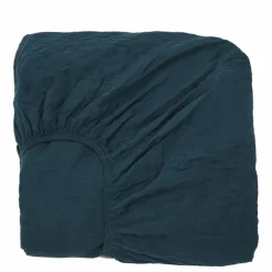 Drap-housse Dili en voile de coton | Bleu de Prusse