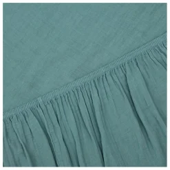 Drap-housse Dili en voile de coton | Bleu stone