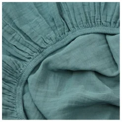 Drap-housse Dili en voile de coton | Bleu stone