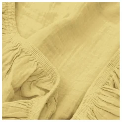 Drap-housse Dili en voile de coton | Jaune Paille