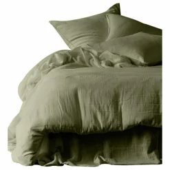 Drap-Housse en gaze de coton Mykonos | Kaki