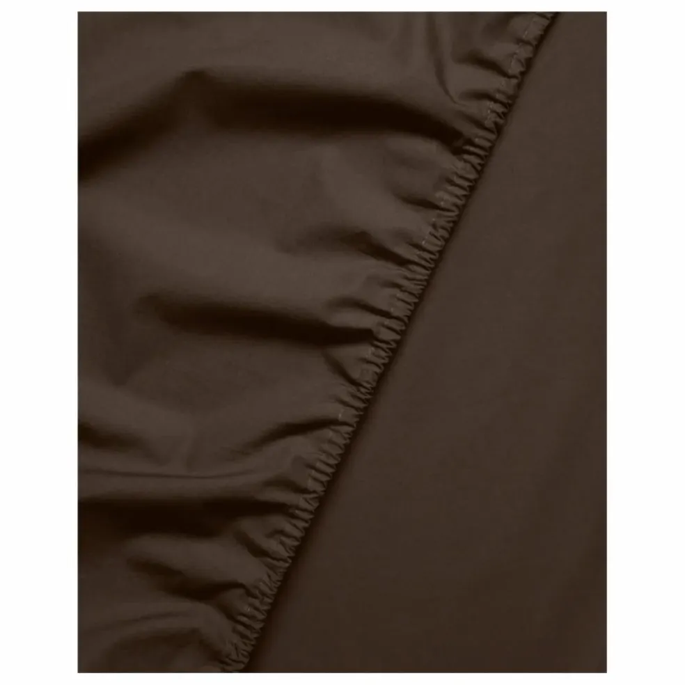 Drap-housse en percale organique - Coffee Brown | Café