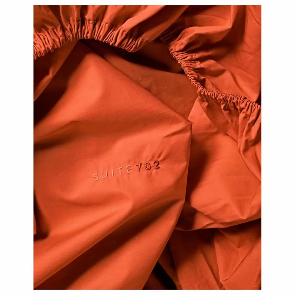 Drap-housse en percale organique - Poppy Orange | Orange