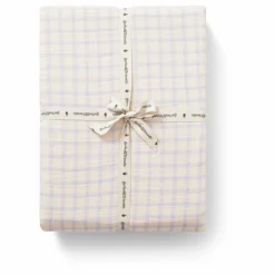 Drap-housse Gingham Sky | Bleu ciel