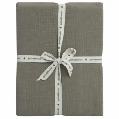 Drap-housse Géranium en mousseline de coton | Vert kaki