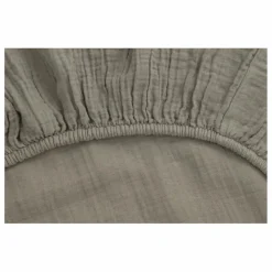 Drap-housse Géranium en mousseline de coton | Vert kaki