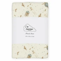 Drap-housse Sea Garden | Bleu