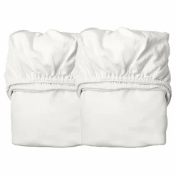 Draps-housses en coton bio - Set de 2 | Blanc