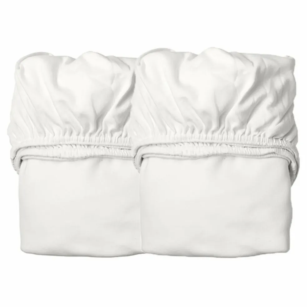 Draps-housses en coton bio - Set de 2 | Blanc