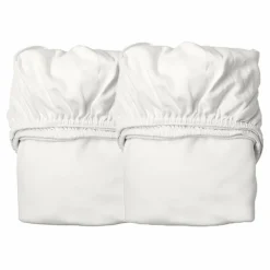 Draps-housses pour berceau en coton bio - Set de 2 | Blanc