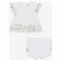 Ensemble Blouse et Bloomer Brodé | Blanc