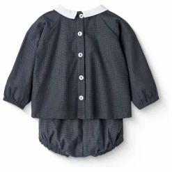 Ensemble Blouse et Bloomer Coton Bio | Bleu marine