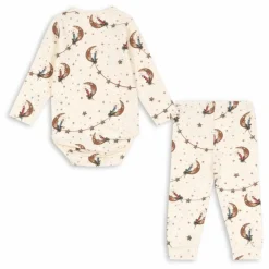 Ensemble Body et Pantalon Lunes Coton Bio | Ecru