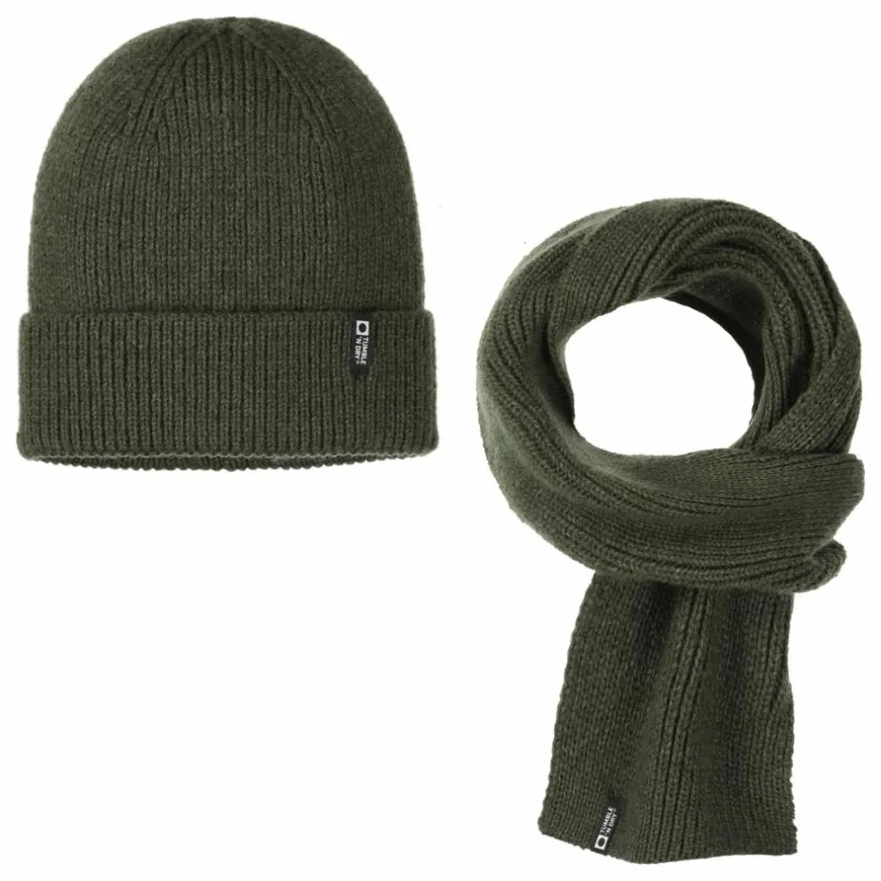 Ensemble Bonnet & Echarpe | Vert kaki