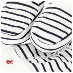 Ensemble Chaussons et Bonnet Marinière | Bleu marine
