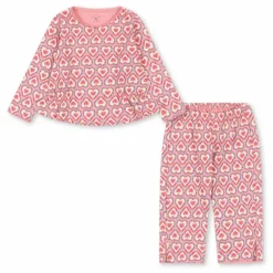 Ensemble Chemisier et Pantalon Coeurs Coton Bio | Beige