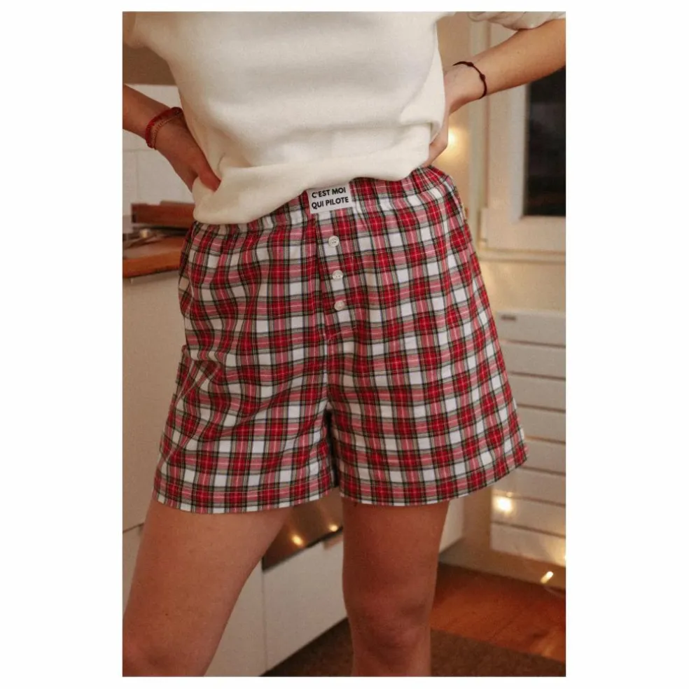 Ensemble Court Carreaux Tartan | Rouge