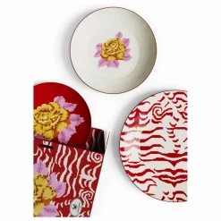 Ensemble d'assiettes Indian Tiger - Set de 3 | Rouge