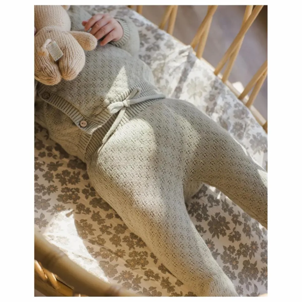 Ensemble Gilet Pantalon et Béguin Maille Coton Bio | Bleu gris