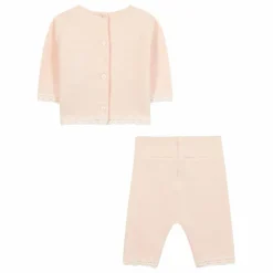 Ensemble Pull et Legging Feston Maille | Rose pâle