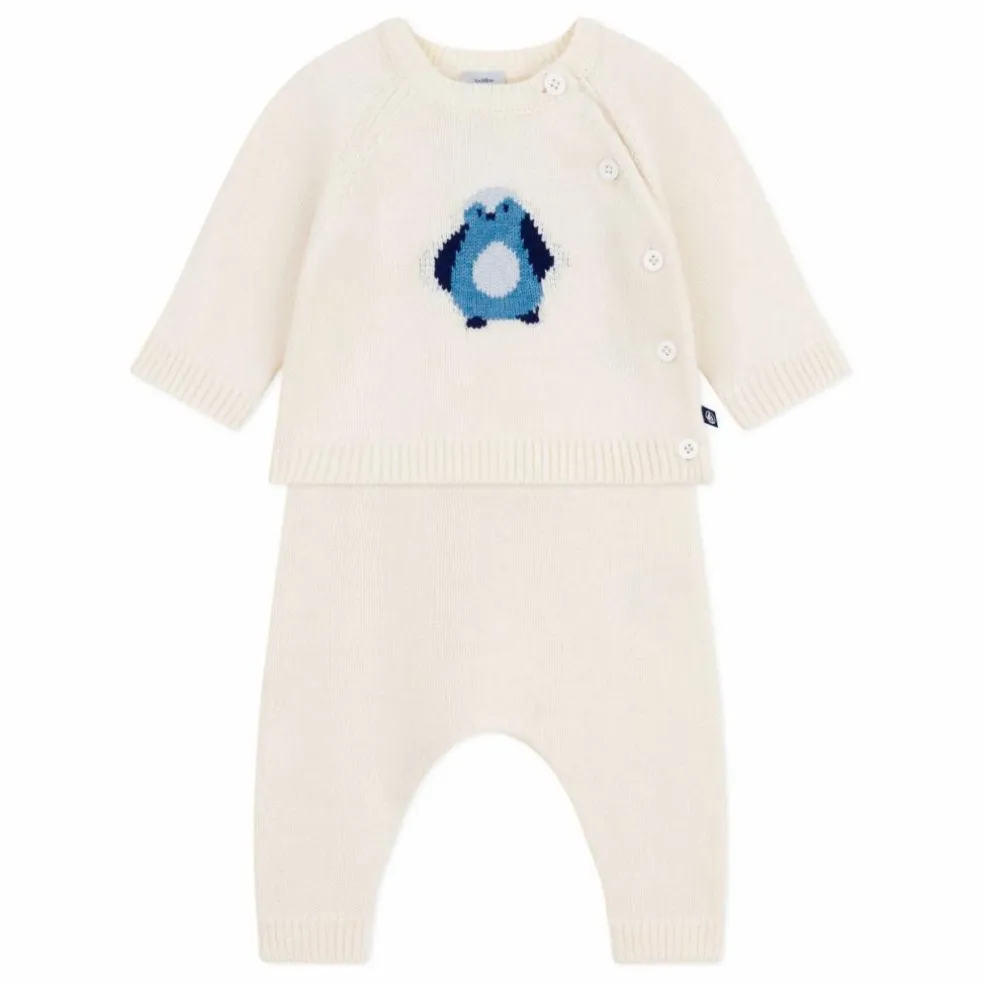 Ensemble Pull et Legging Pingouin Laine | Ecru