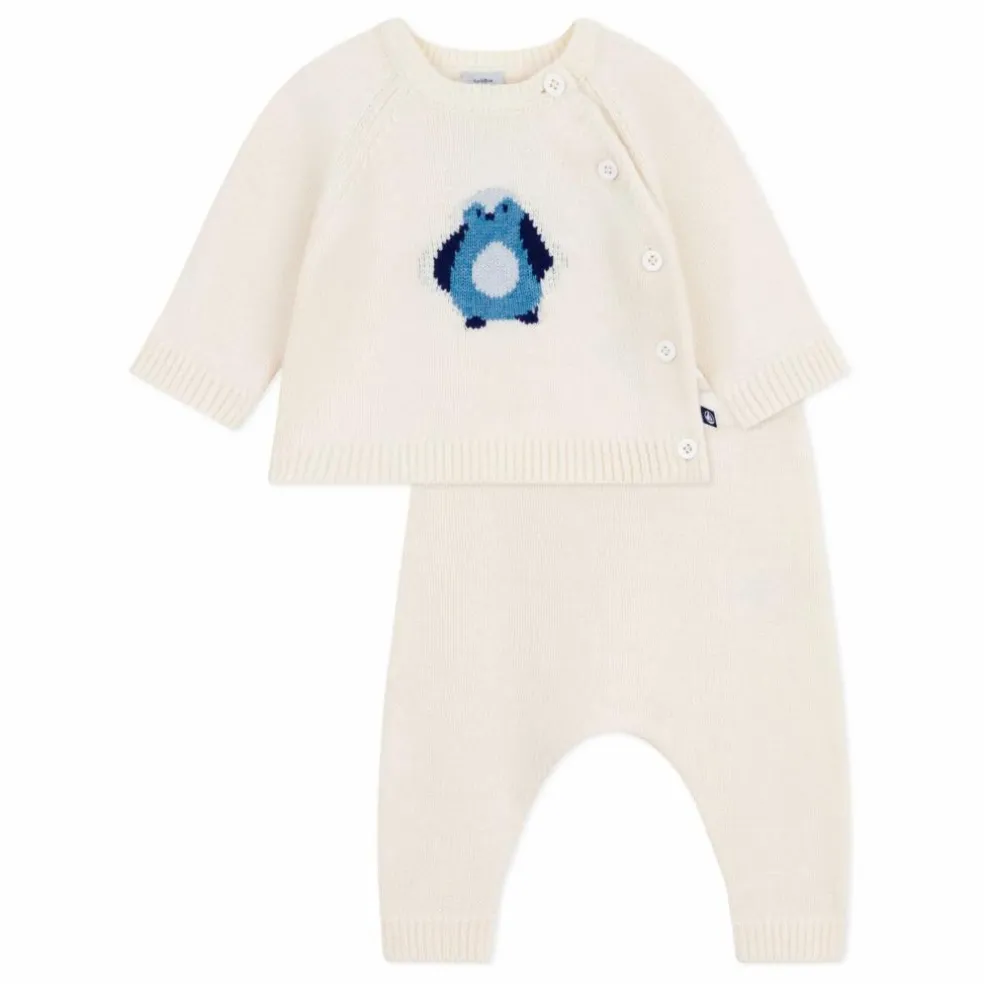 Ensemble Pull et Legging Pingouin Laine | Ecru