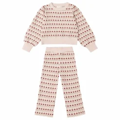Ensemble Pull et Pantalon Ruby Hearts | Rose poudré