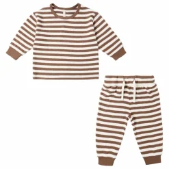 Ensemble Pull et Pantalon Rayé Bamboo | Marron