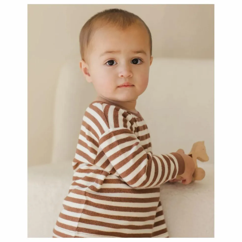 Ensemble Pull et Pantalon Rayé Bamboo | Marron