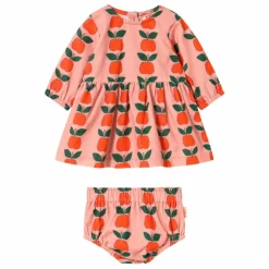 Ensemble Robe et Bloomer Pommes Velours Côtelé | Rose