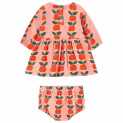 Ensemble Robe et Bloomer Pommes Velours Côtelé | Rose