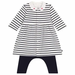 Ensemble Robe et Legging Rayures | Bleu marine