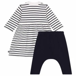 Ensemble Robe et Legging Rayures | Bleu marine