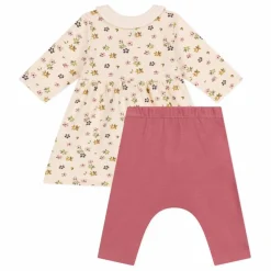 Ensemble Robe et Leggings Fleurs | Beige