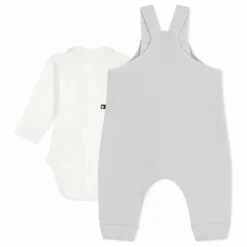 Ensemble Salopette et Body Ours Coton Bio | Gris