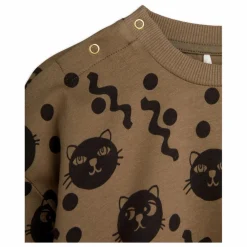 Ensemble Sweat et Jogger Squiggly Cat Coton Bio | Brun