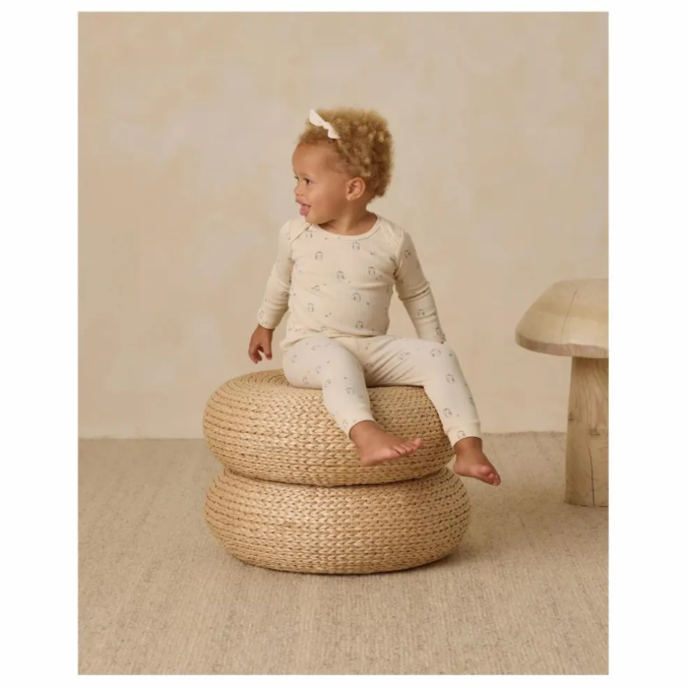 Ensemble Top et Leggings Côtelé Noisettes Coton Bio | Ecru