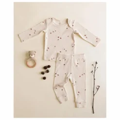 Ensemble Top et Leggings Côtelé Noisettes Coton Bio | Ecru