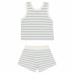 Ensemble Top et Short Rayure | Bleu Clair