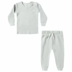 Ensemble T-shirt et Jogger Waffle Coton Bio | Bleu Clair