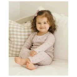 Ensemble T-shirt et Legging Pointelle Coton Bio | Lilas