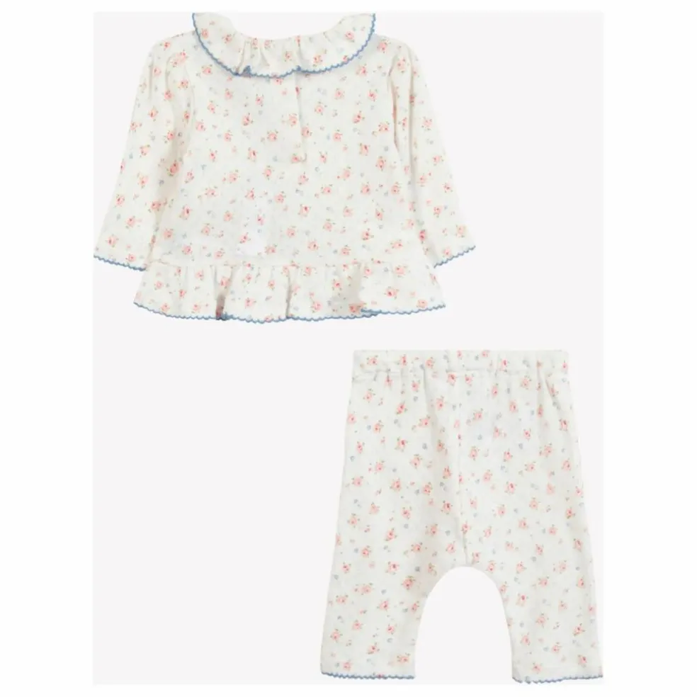 Ensemble T-shirt et Legging Fleuri | Ecru