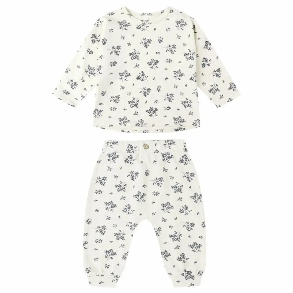 Ensemble T-shirt et Pantalon Fleuri | Ecru