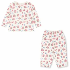 Ensemble T-shirt et Pantalon Gio Fleuri Coton Bio | Ecru