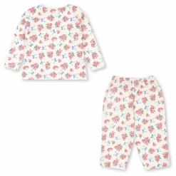 Ensemble T-shirt et Pantalon Gio Fleuri Coton Bio | Ecru