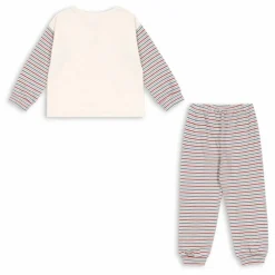 Ensemble T-shirt et Pantalon Gio Rayé Coton Bio | Ecru