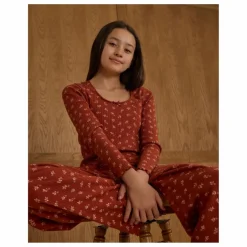 Ensemble T-shirt et Pantalon Côtelé Ditsy | Rouille