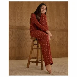 Ensemble T-shirt et Pantalon Côtelé Ditsy | Rouille