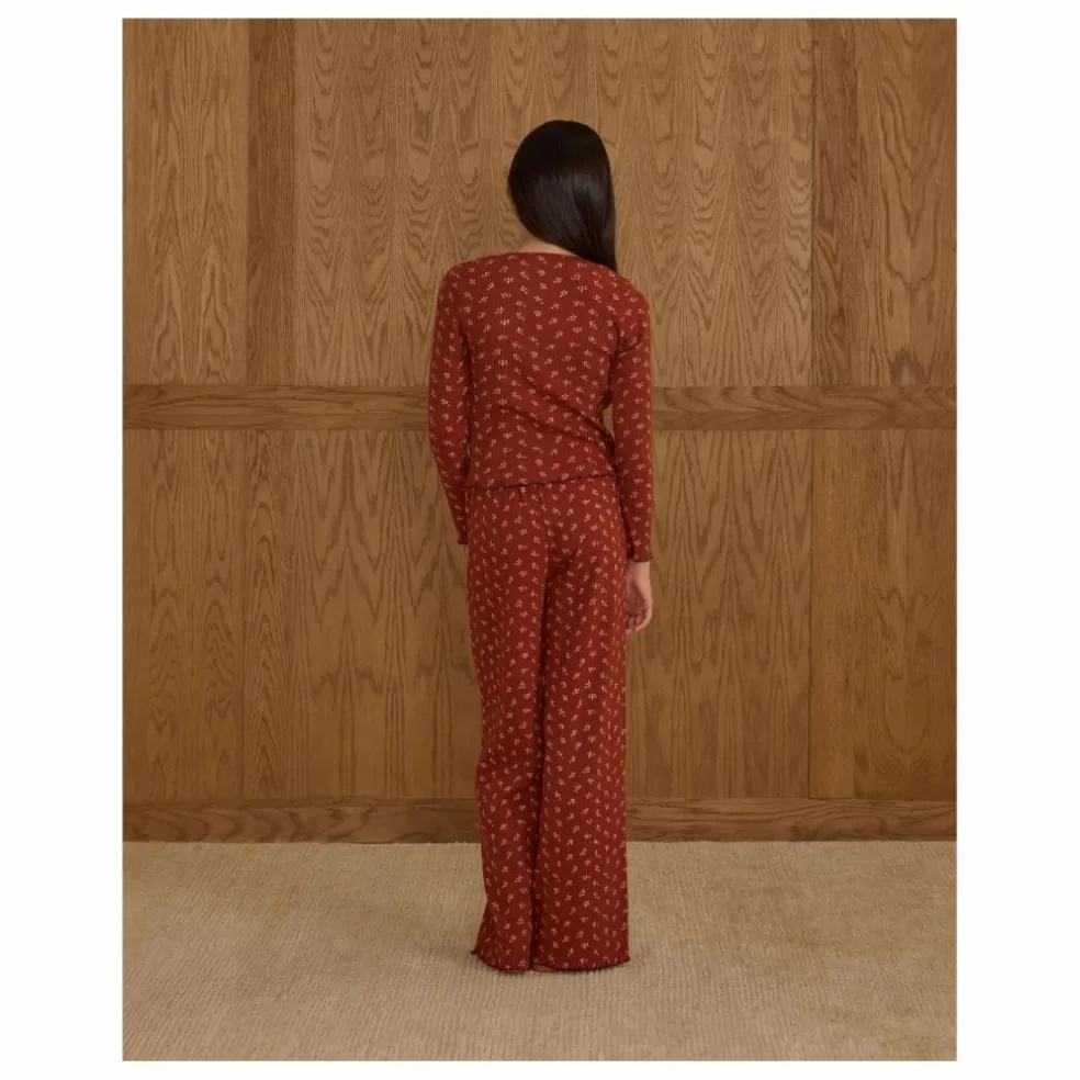 Ensemble T-shirt et Pantalon Côtelé Ditsy | Rouille